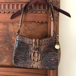 Brown Brahmin Croc Shoulder Bag